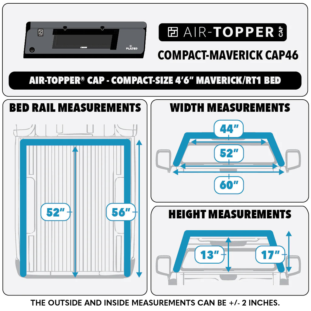 FLATED® Air-Topper® CAP Truck Topper - Compact 4'6" Maverick/RT1 Bed