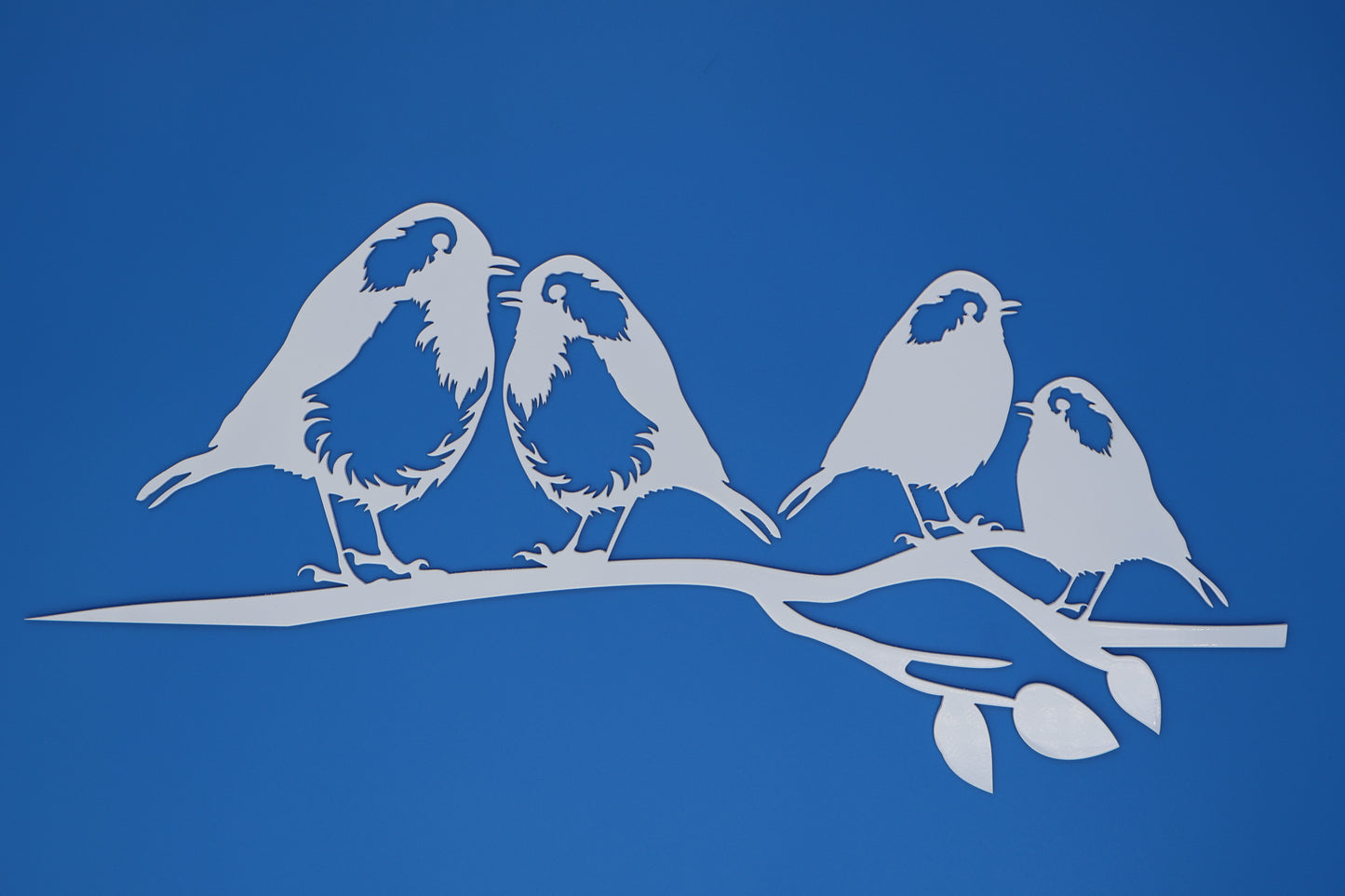 Four Birds On Branch Tree Stake Sign