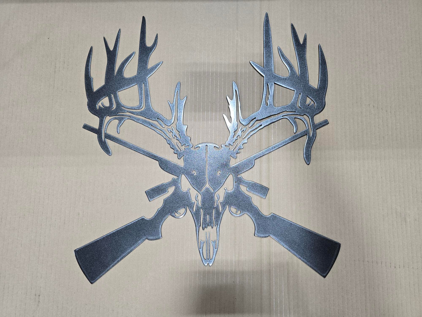 Deer Skull & Rifles Sign