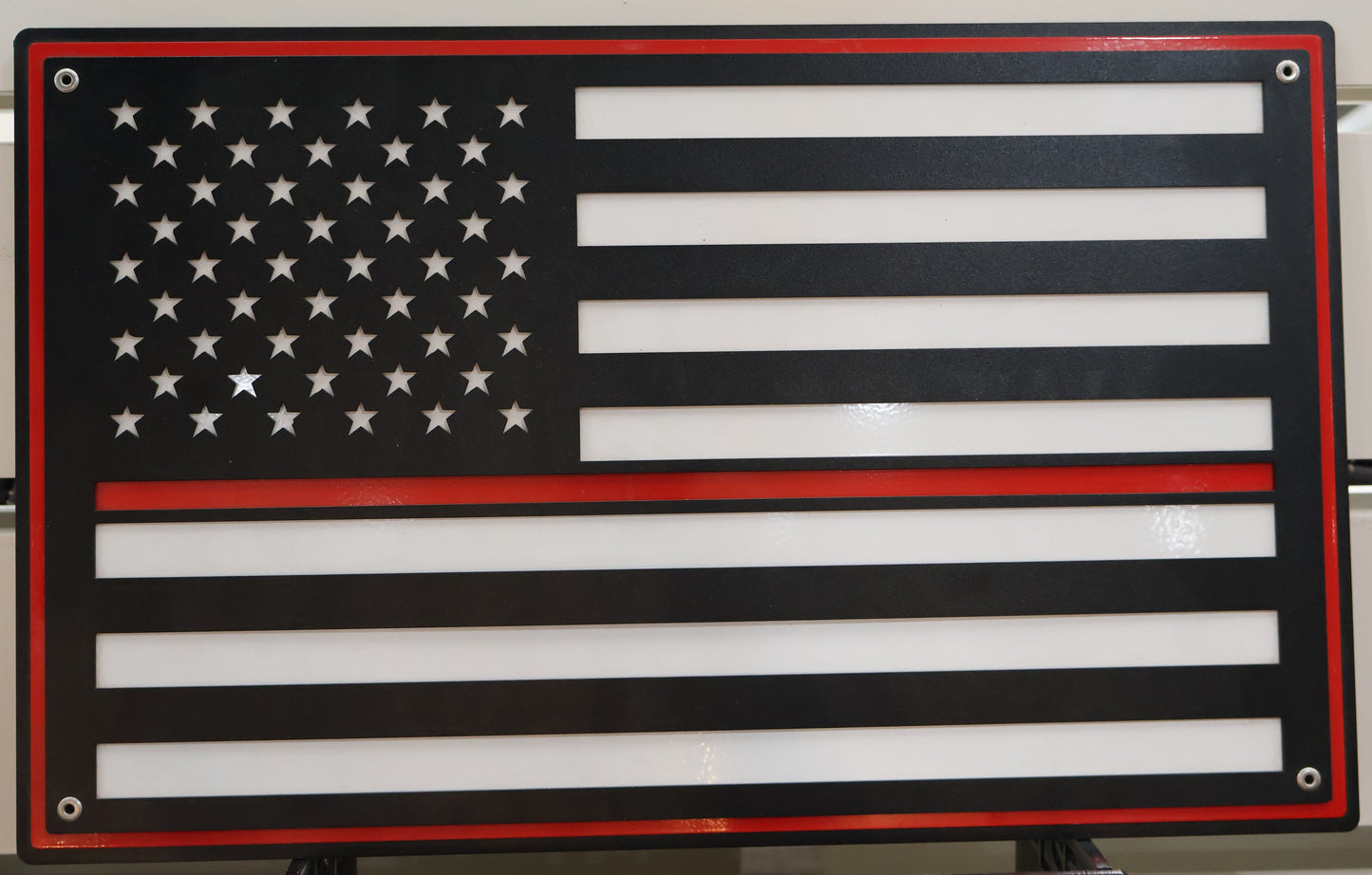 Red Line Layered Flag Sign