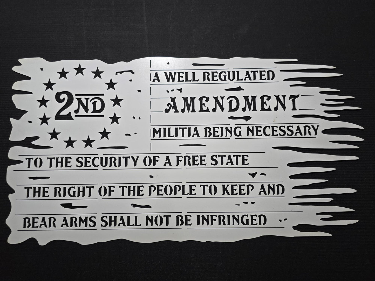 2nd Amendment Tattered Flag Sign