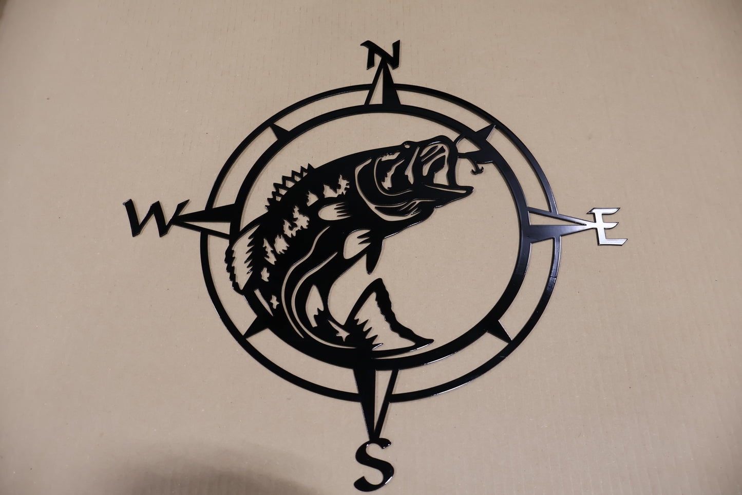 Bass Fish Compass Sign