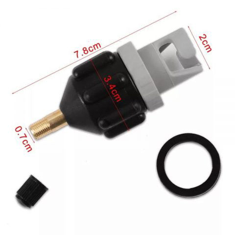 FLATED® Air-Compressor Valve Adaptor With Pressure Gauge