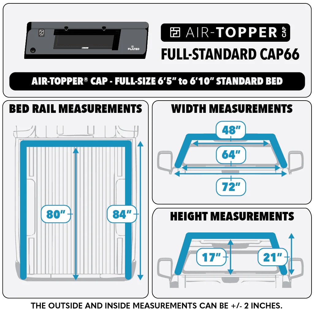 FLATED® Air-Topper® CAP Truck Topper - Full-Size 6'5" to 6'10" Standard Bed