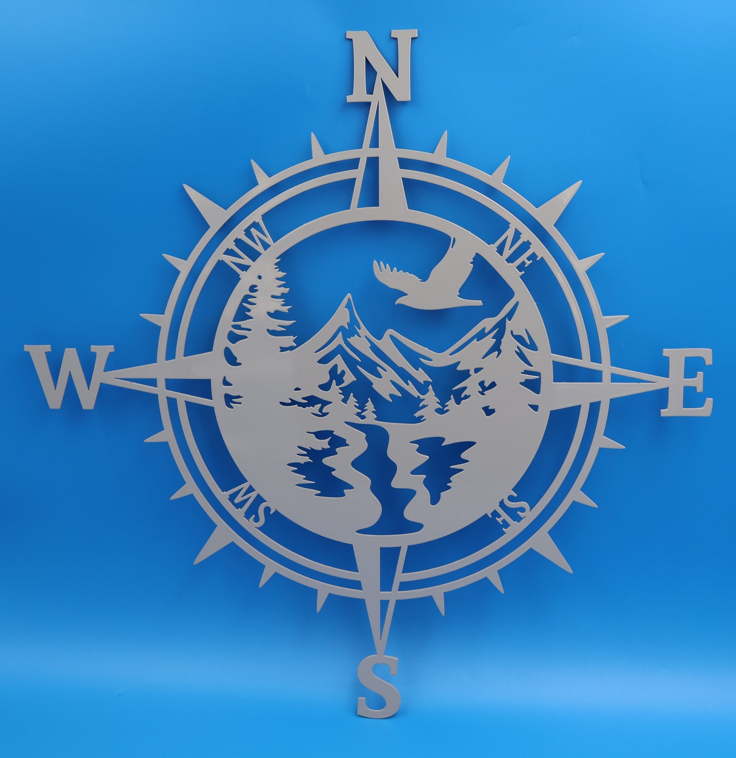 Eagle Mountain Scene Compass Sign