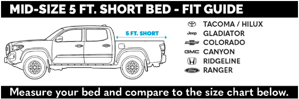 FLATED® Air-Topper® Mid-Rise Truck Topper - Mid-Size 5' Short Bed