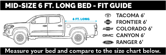 FLATED® Air-Topper® Mid-Rise Truck Topper - Mid-Size 6' Long Bed
