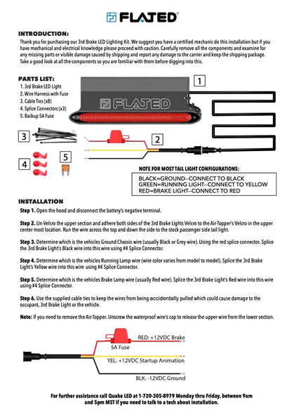 FLATED® Universal 3rd Brake Light Kit for Air-Topper®