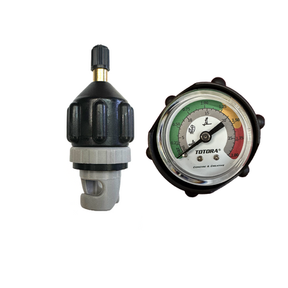 FLATED Air-Compressor Valve Adaptor With Pressure Gauge