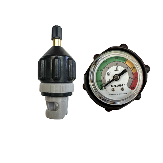 FLATED Air-Compressor Valve Adaptor With Pressure Gauge