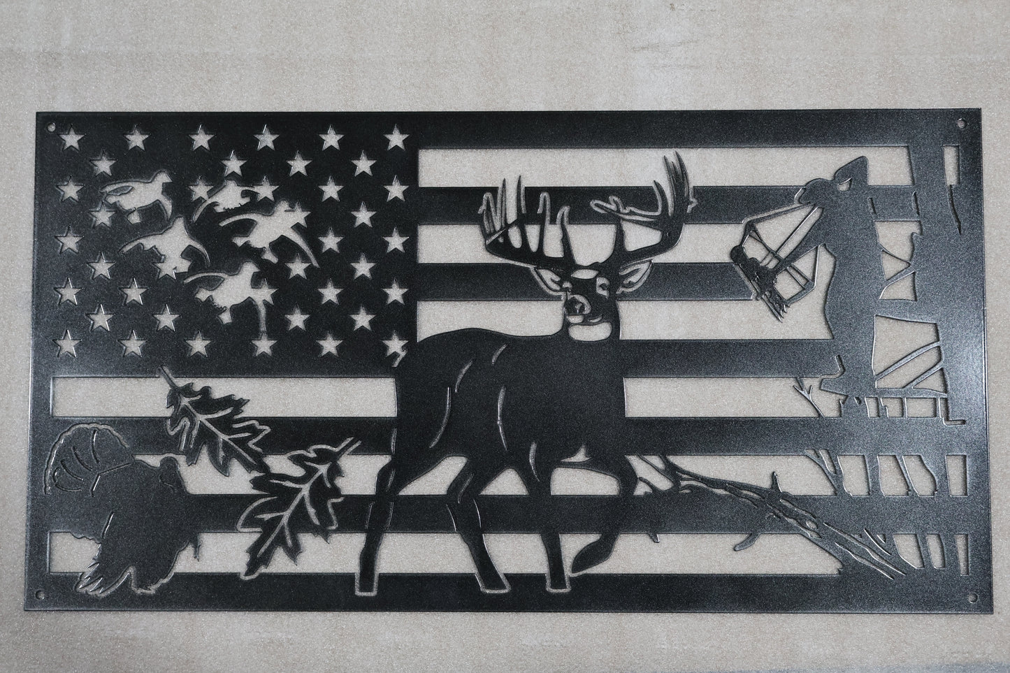 Deer Hunt Flag Scene Sign