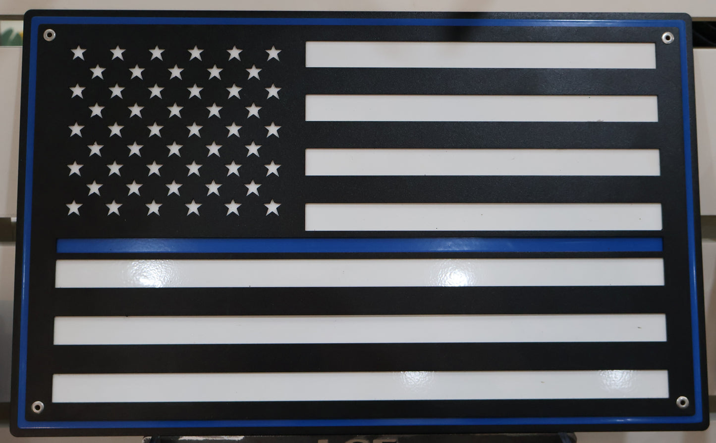 Blue Line Layered Flag Sign