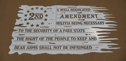 2nd Amendment Tattered Flag Sign