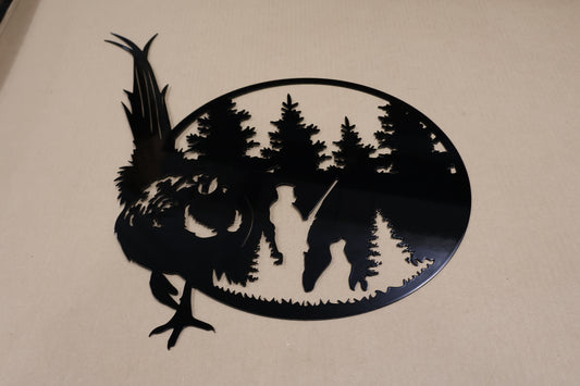 Pheasant And Trees Scene Sign