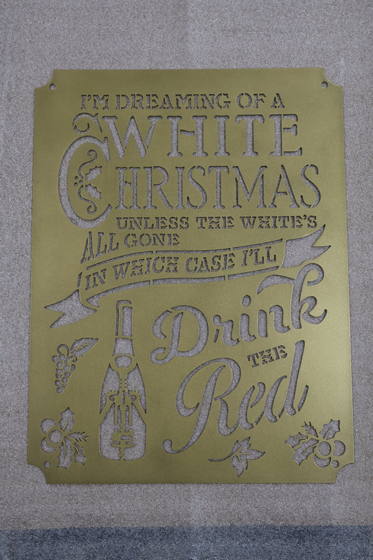 White Christmas Wine Sign