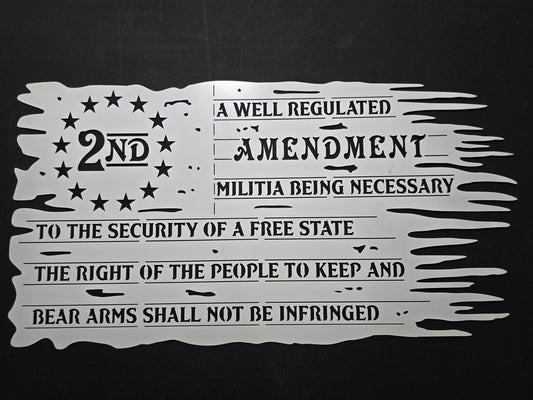 2nd Amendment Tattered Flag Sign