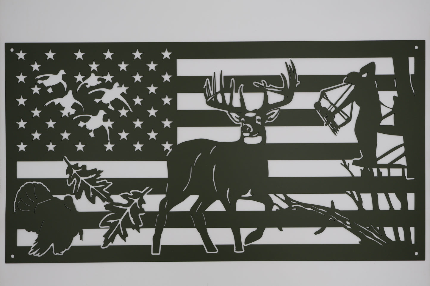 Deer Hunt Flag Scene Sign