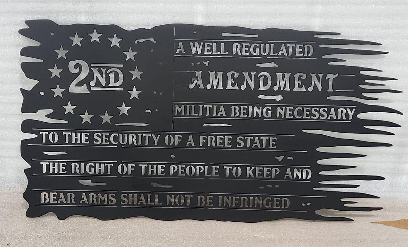 2nd Amendment Tattered Flag Sign