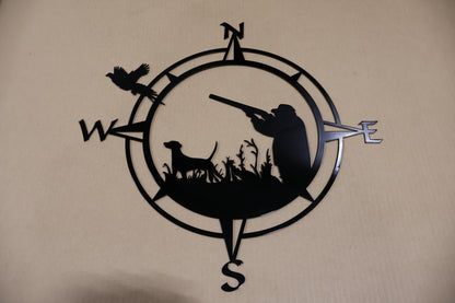 Pheasant Hunt Compass Sign