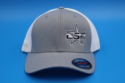 LSE MFG Embroidered Trucker Hat - Heather Grey/White