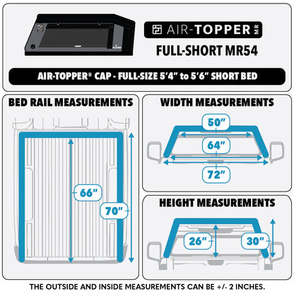 FLATED® Air-Topper® Mid-Rise Truck Topper - Full-Size 5'4" to 5'6" Short Bed