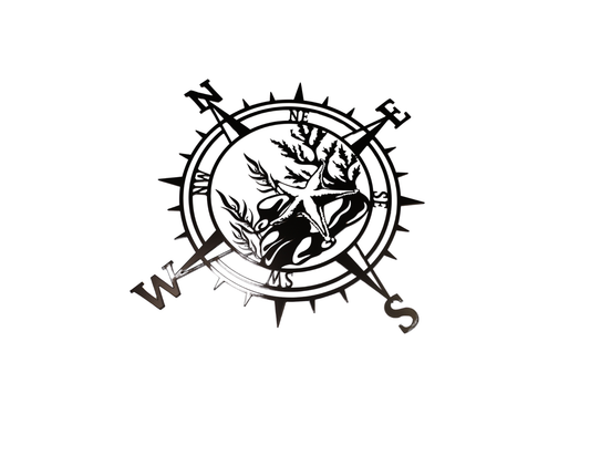 Star Fish Compass Sign